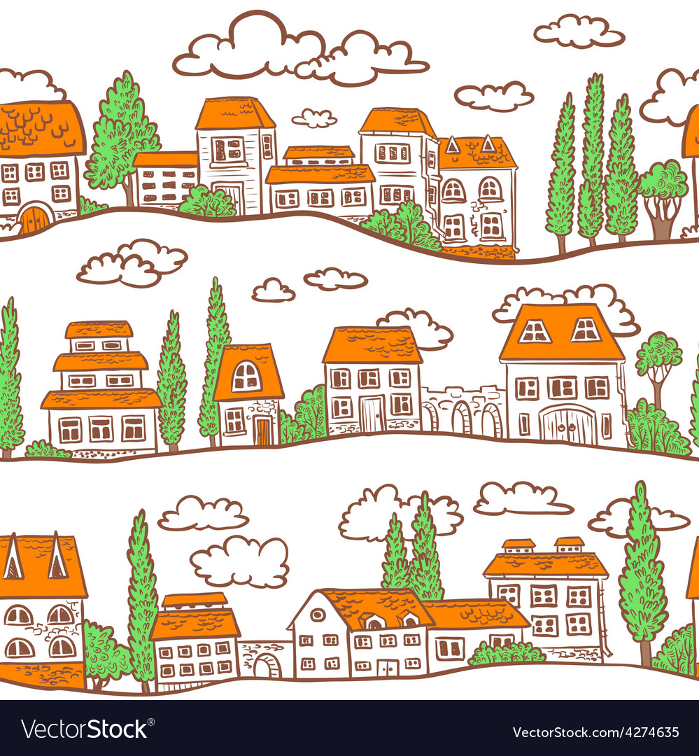 Pattern with houses