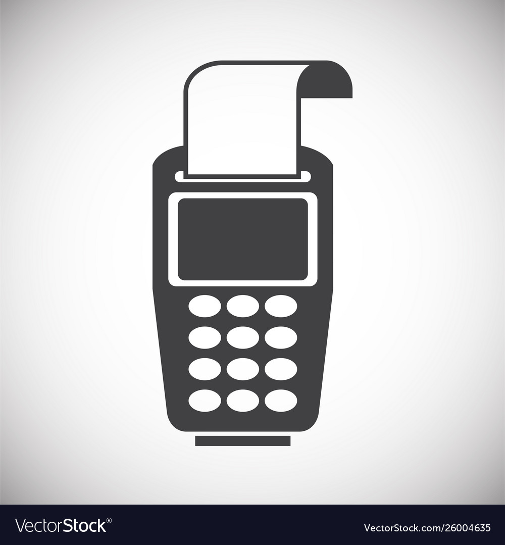 Pos terminal icon on background for graphic Vector Image