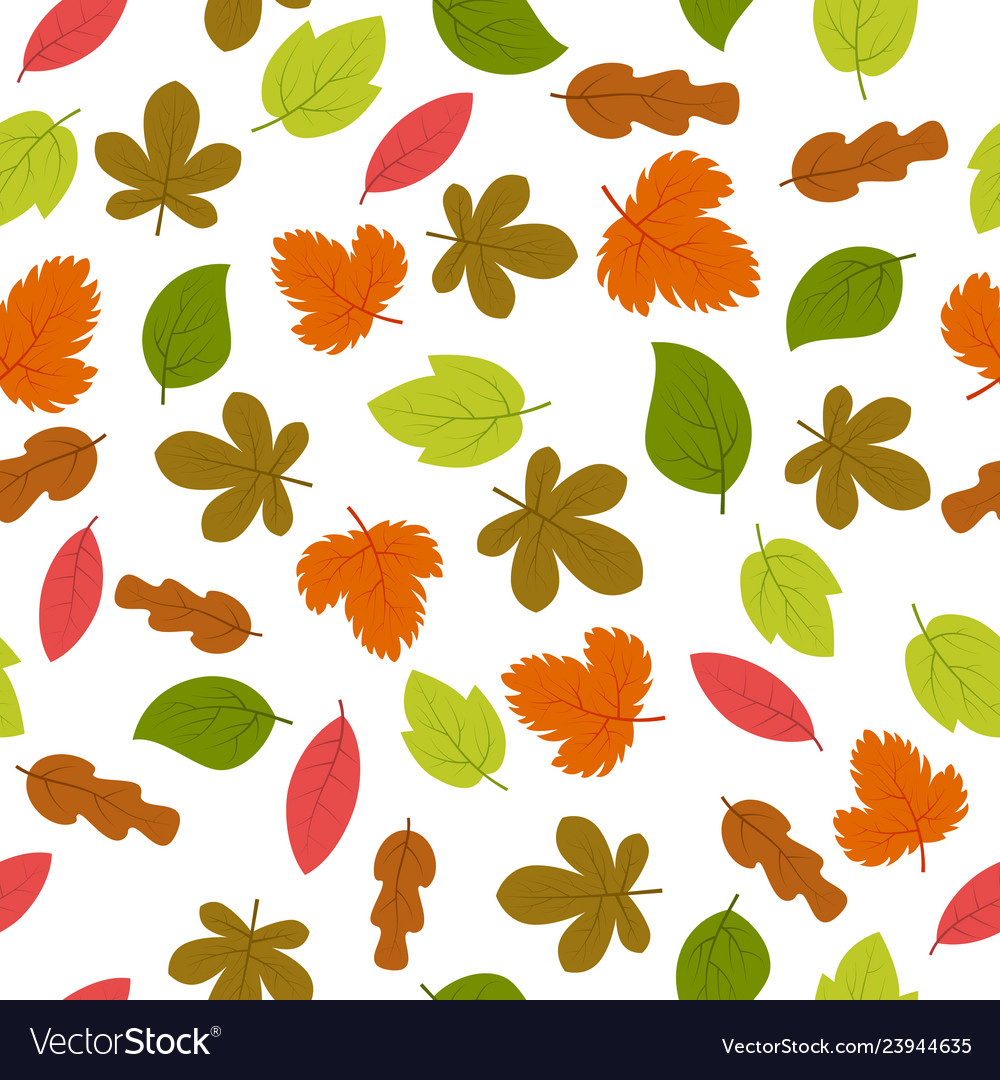 Seamless pattern with autumn leaves