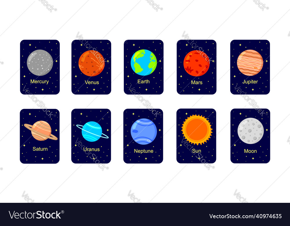 printable solar system flash cards