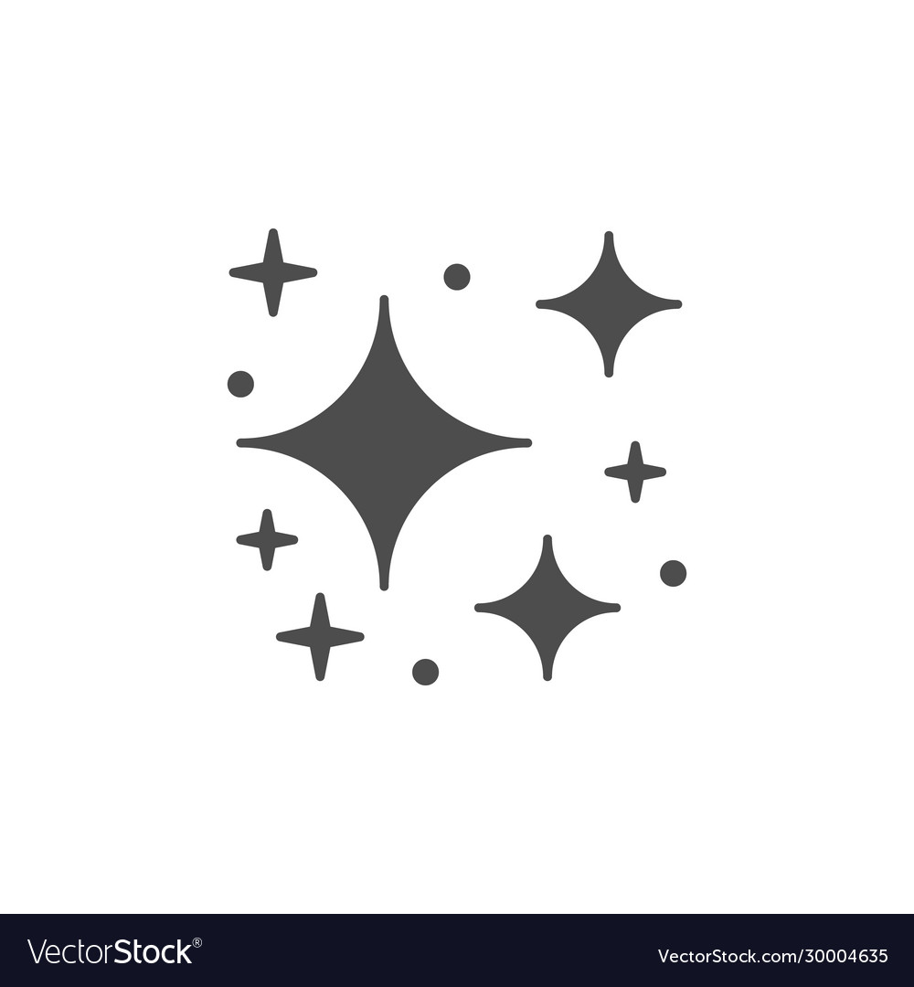 Sparkling and twinkling glyph icon Royalty Free Vector Image