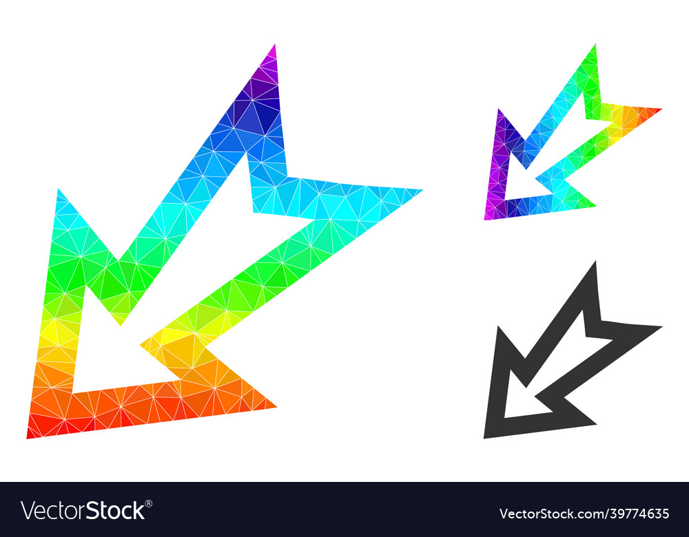 Triangle filled arrow left down icon Royalty Free Vector