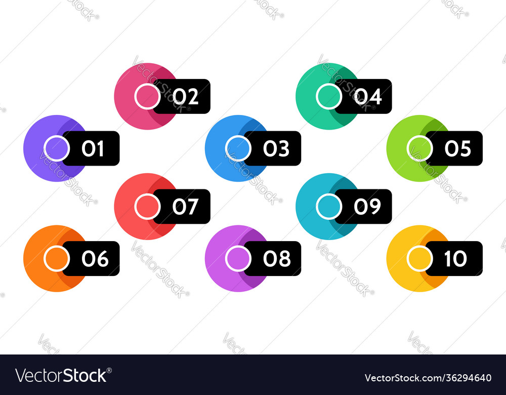 Bullet points data info markers icon arrow set