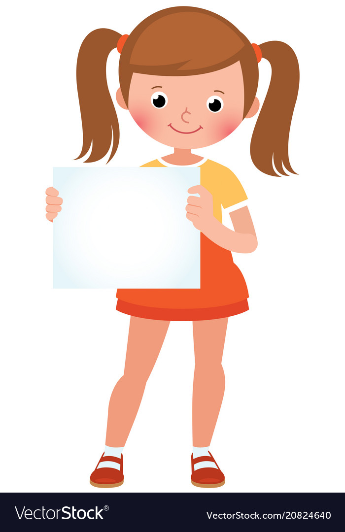 Cartoon a cute little girl in Royalty Free Vector Image