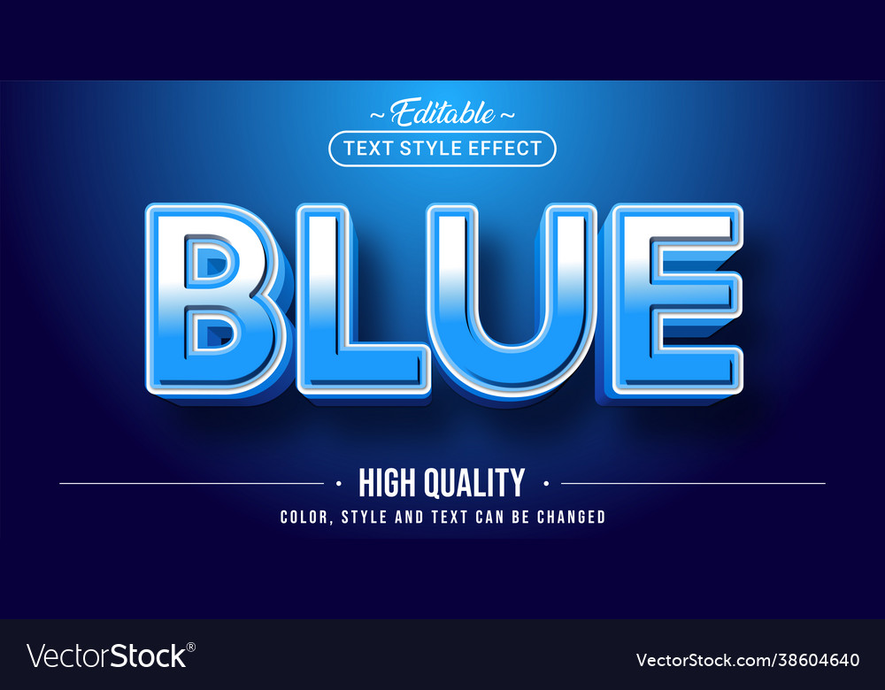 Editable text style effect - blue theme