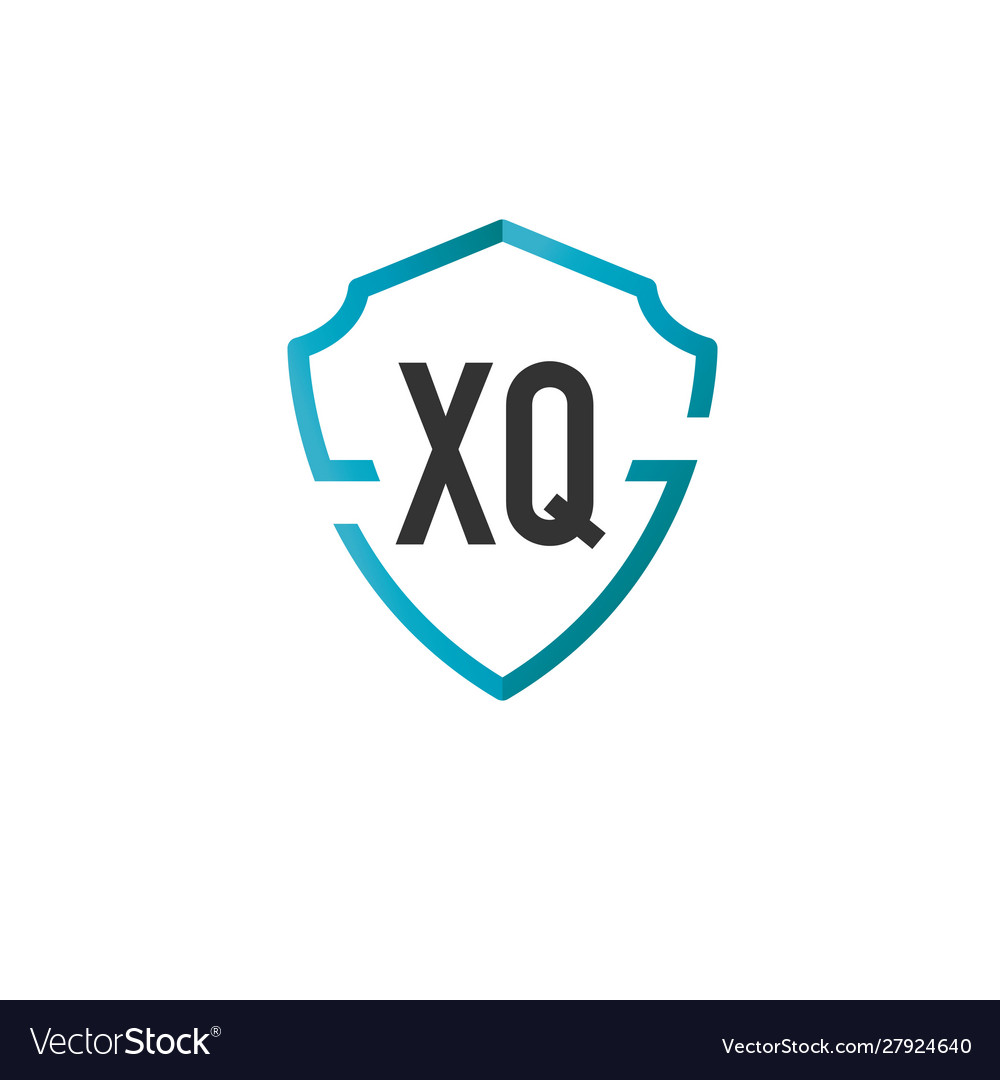 Initials letter xq creative shield design logo