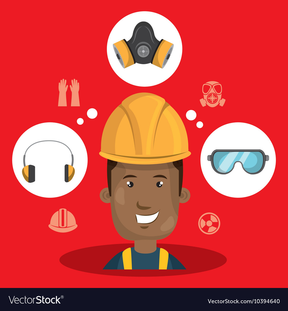 Man Worker Equipment Protection Royalty Free Vector Image