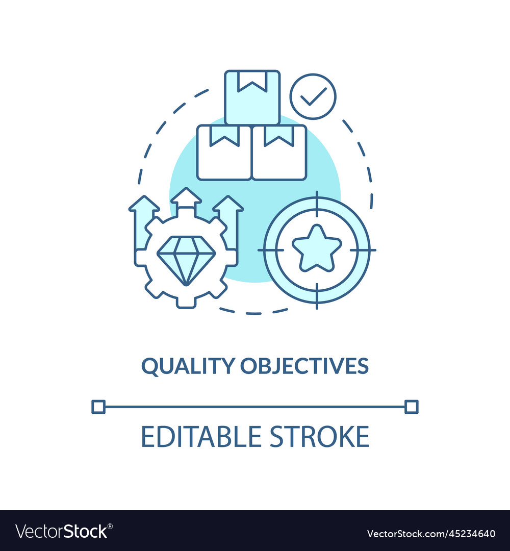 Quality objectives turquoise concept icon Vector Image