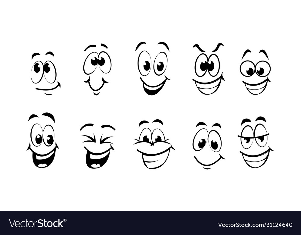 Set cartoon eye in high quality Royalty Free Vector Image