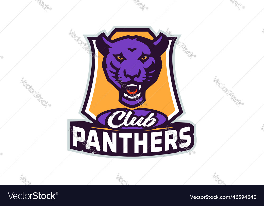 Sports logo with panther mascot colorful sport Vector Image