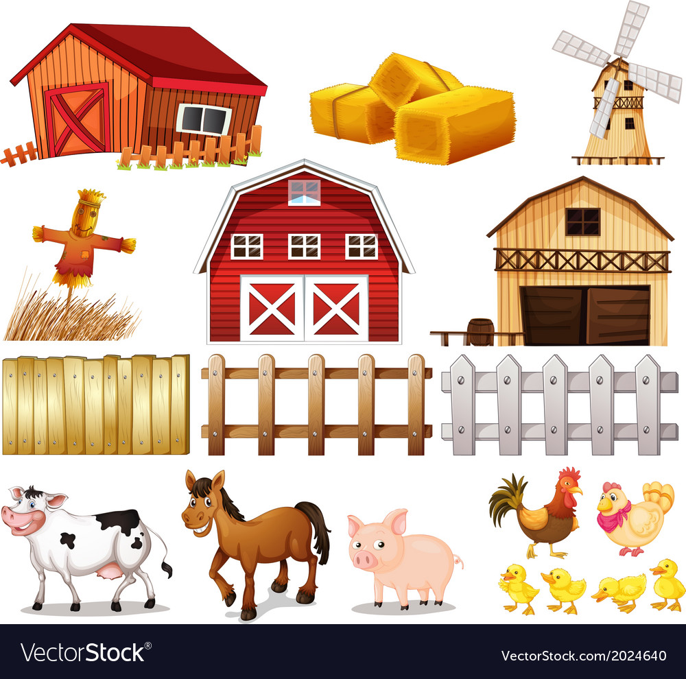 Things And Animals Found At The Farm Royalty Free Vector