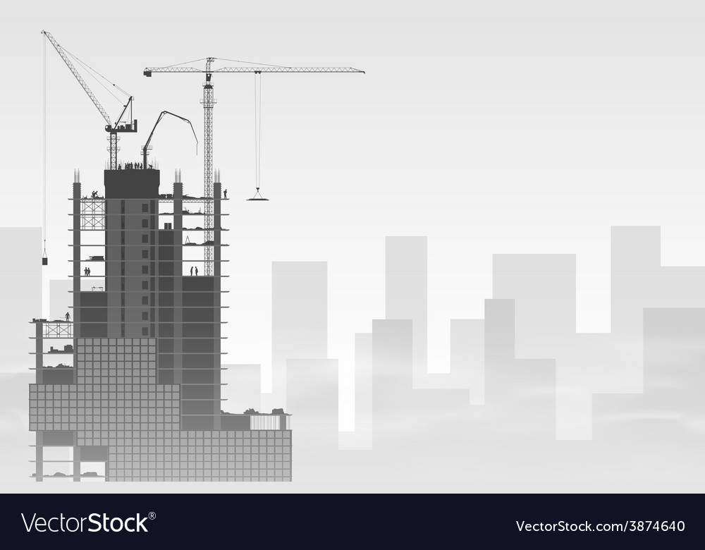 Tower cranes Royalty Free Vector Image - VectorStock