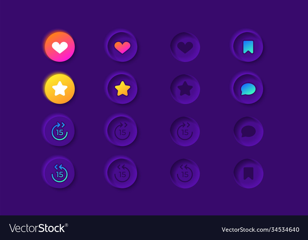 Video player settings ui elements kit vector image Video player settings ui elements kit