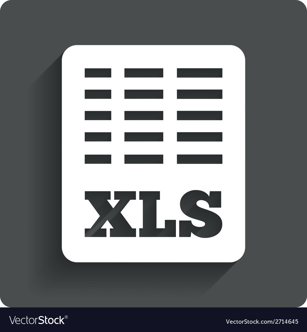 Excel File Document Icon Download Xls Button Vector Image