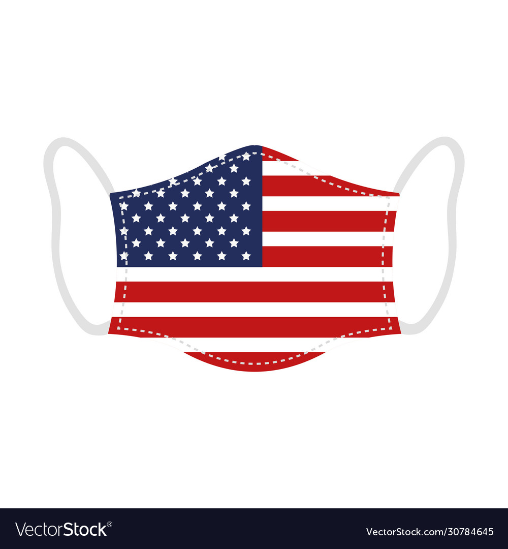 Face mask with flag usa Royalty Free Vector Image