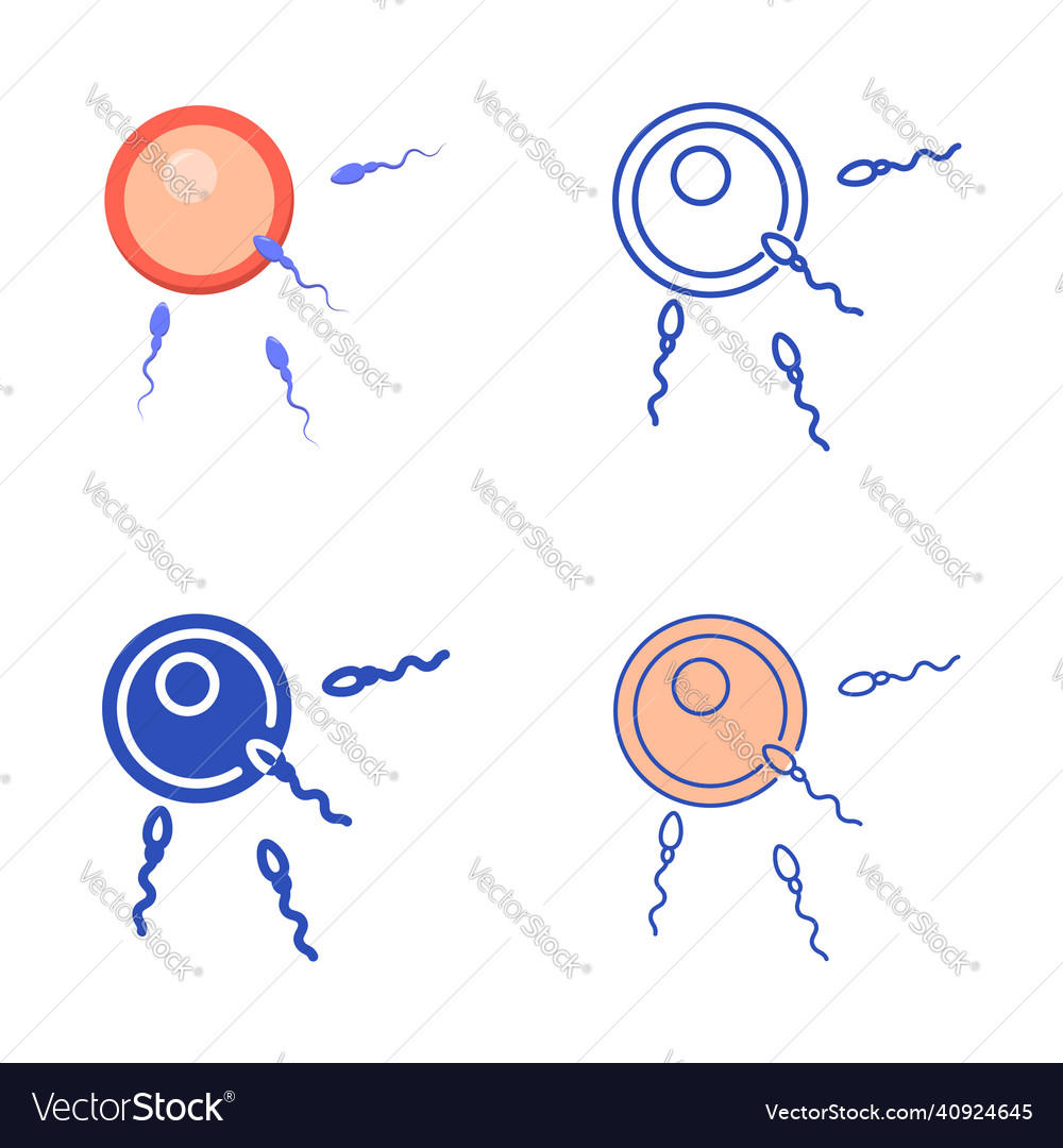 Fertilization icon set in flat and line style Vector Image