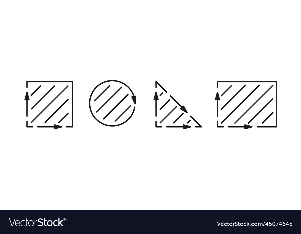 Measure area of shape square triangle circle vector image Measure area of shape square triangle circle