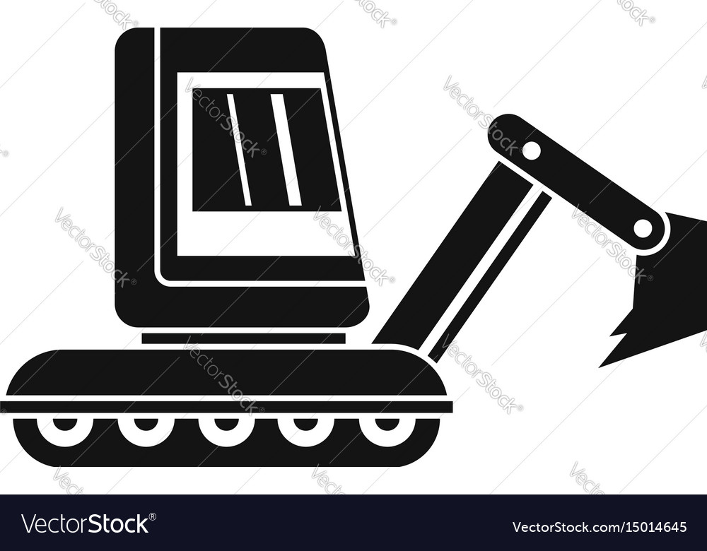 Mini Excavator Icon Simple Royalty Free Vector Image