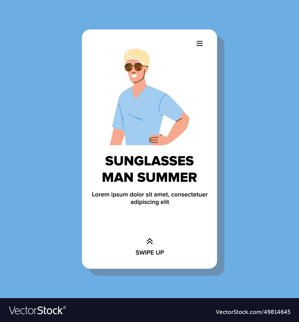 Suit sunglasses man summer Royalty Free Vector Image