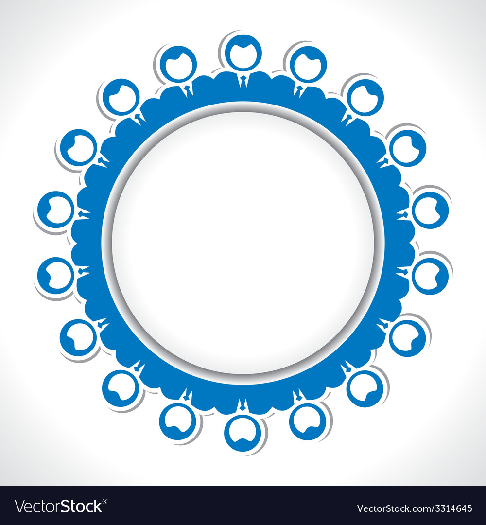 Team of people arrange in round circle