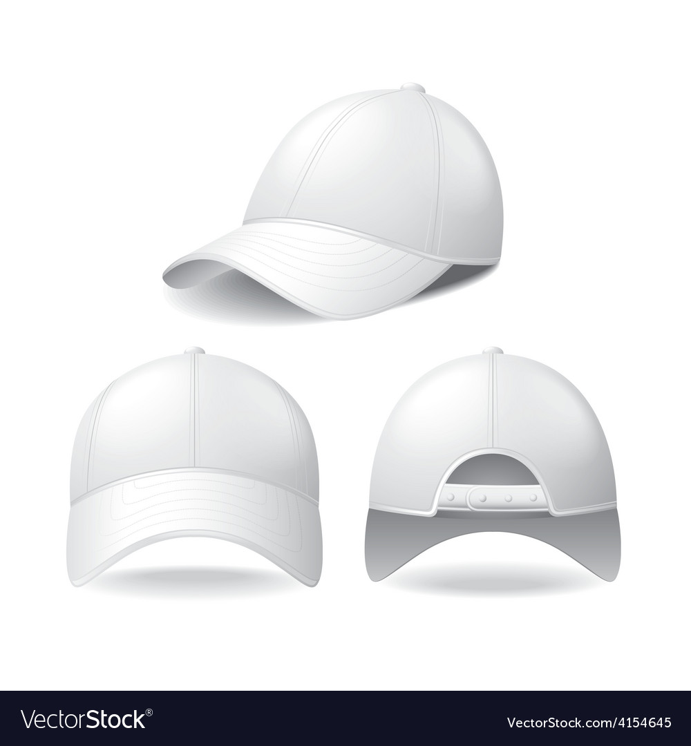 White baseball cap isolated on white Royalty Free Vector