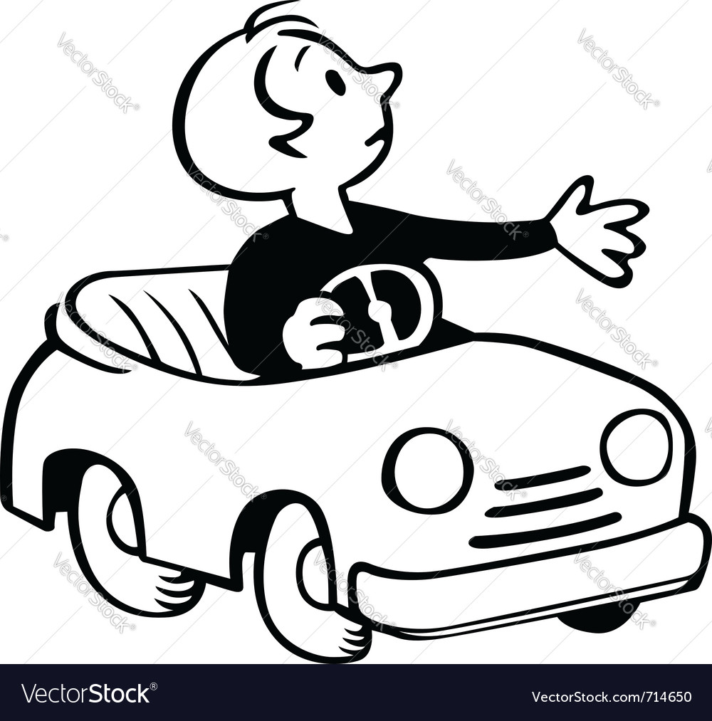 Boy In A Toy Car Royalty Free Vector Image - Vectorstock