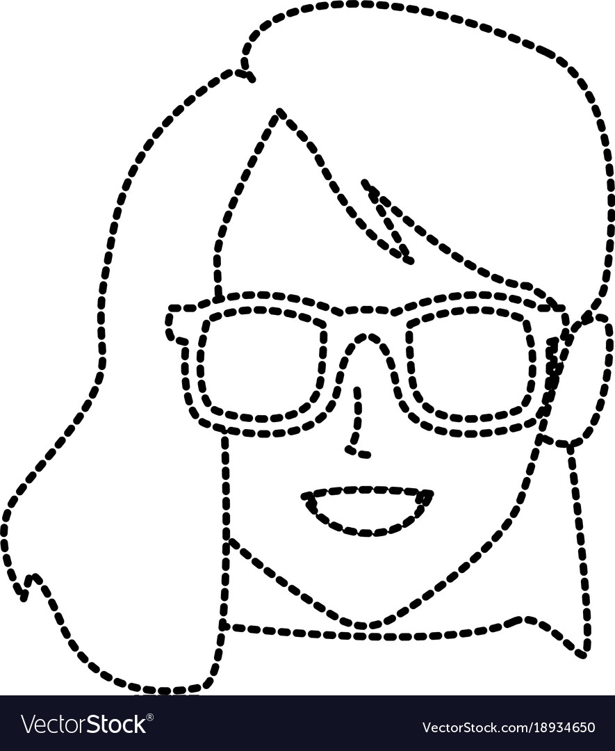 Geek girl with round frame glasses Royalty Free Vector Image