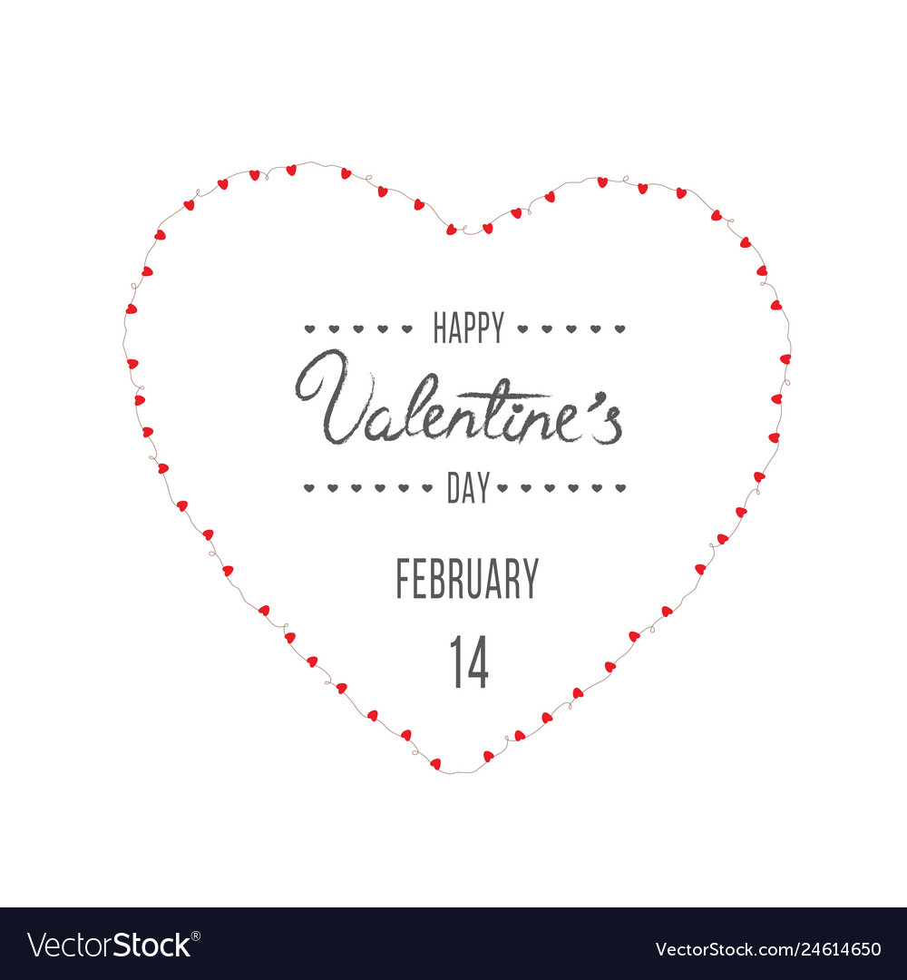 Happy saint valentines day card on white