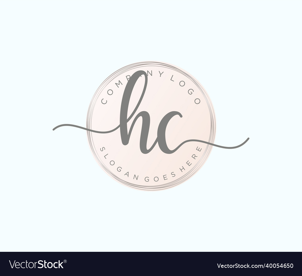 Initial hc feminine logo usable for nature salon