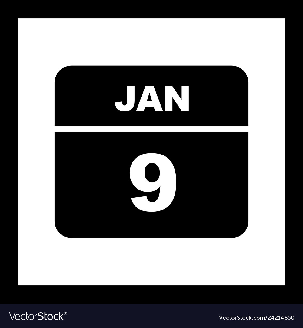 january-9th-date-on-a-single-day-calendar-vector-image