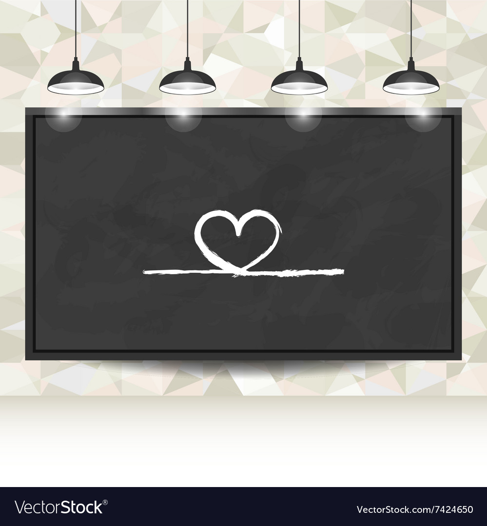 Love background with hearts on blackboard