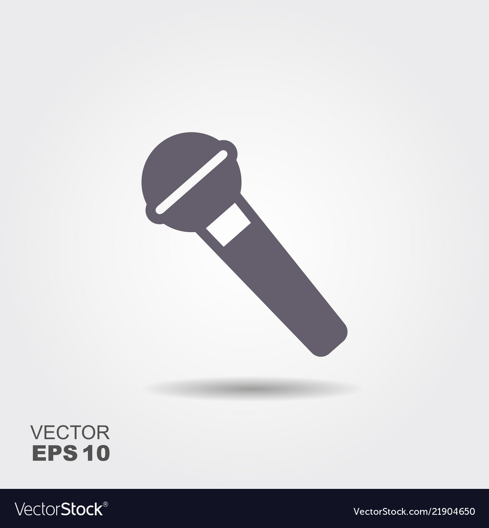 Microphone icon in flat style isolated on grey