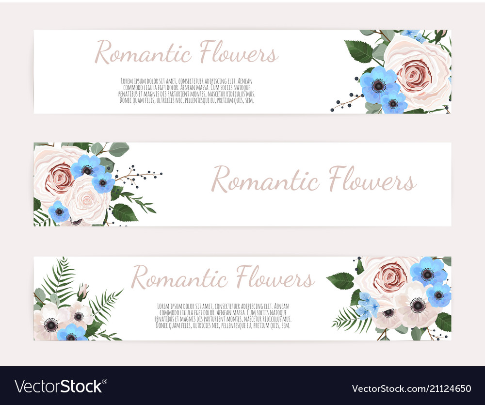 Set vintage labels with flowers frame