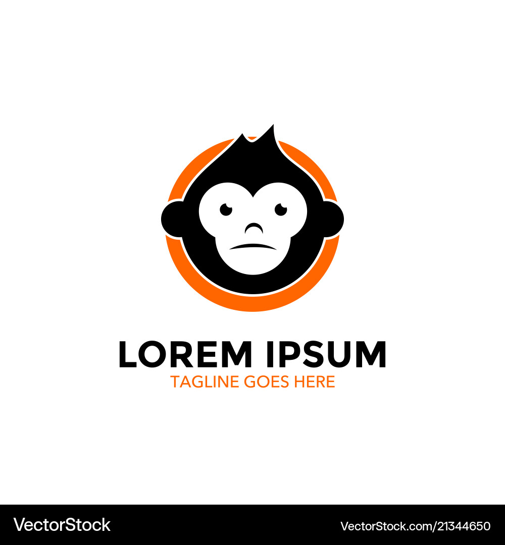Unique monkey logo template Royalty Free Vector Image
