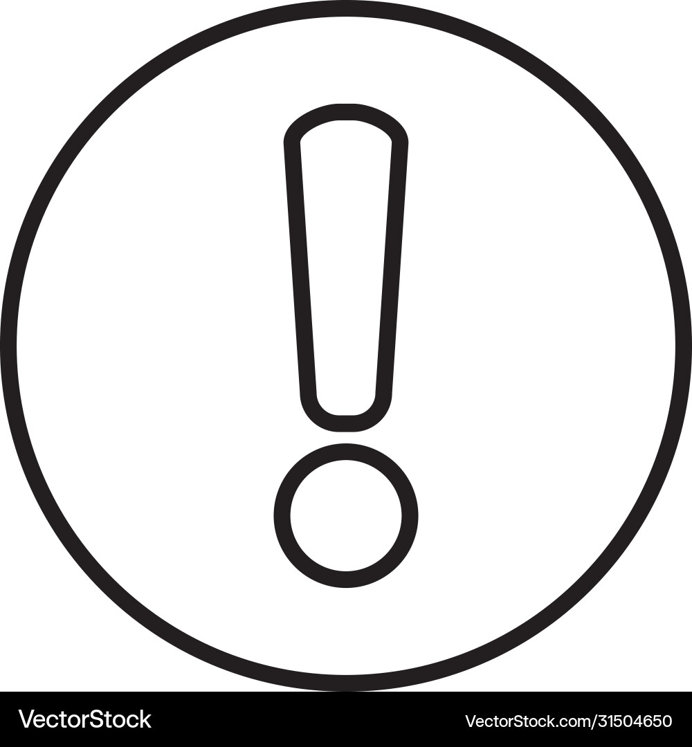 Warning alert symbol icon line style Royalty Free Vector