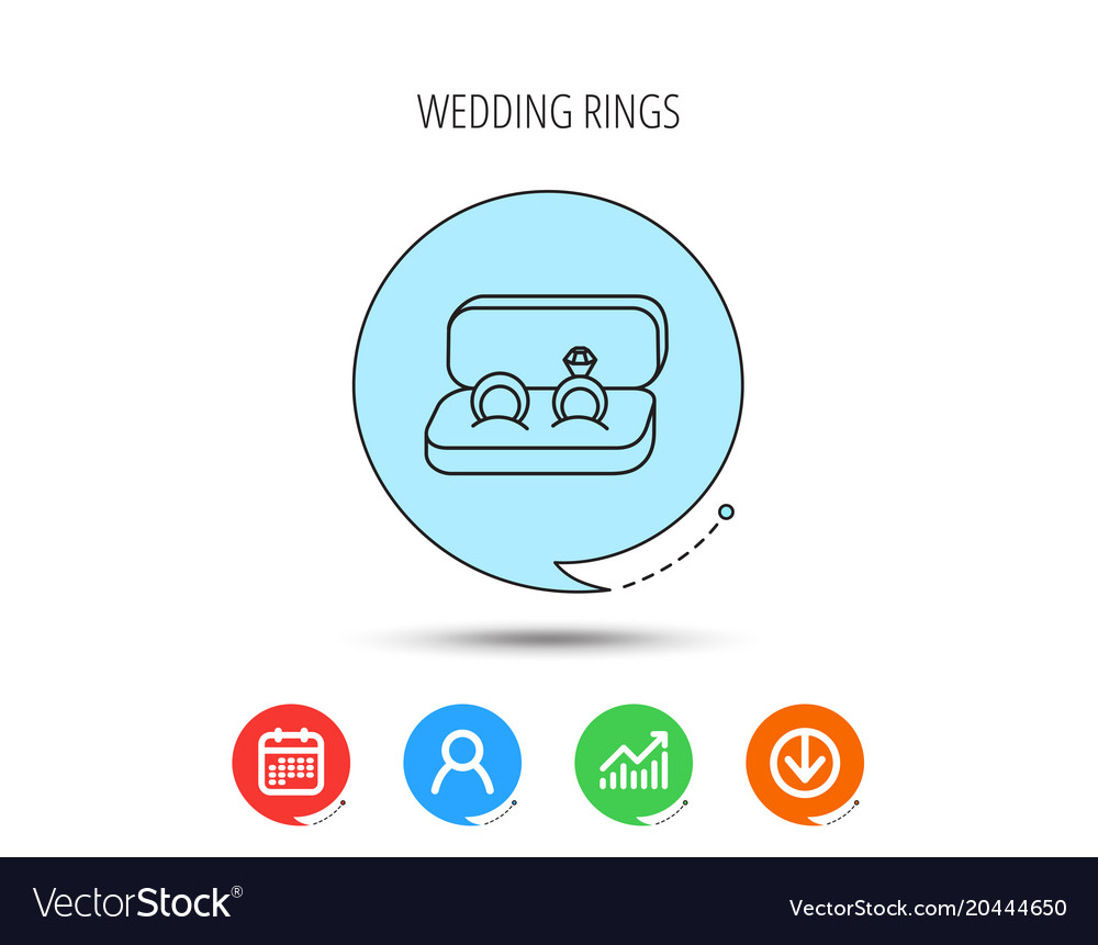 Wedding rings icon jewelry with diamond sign