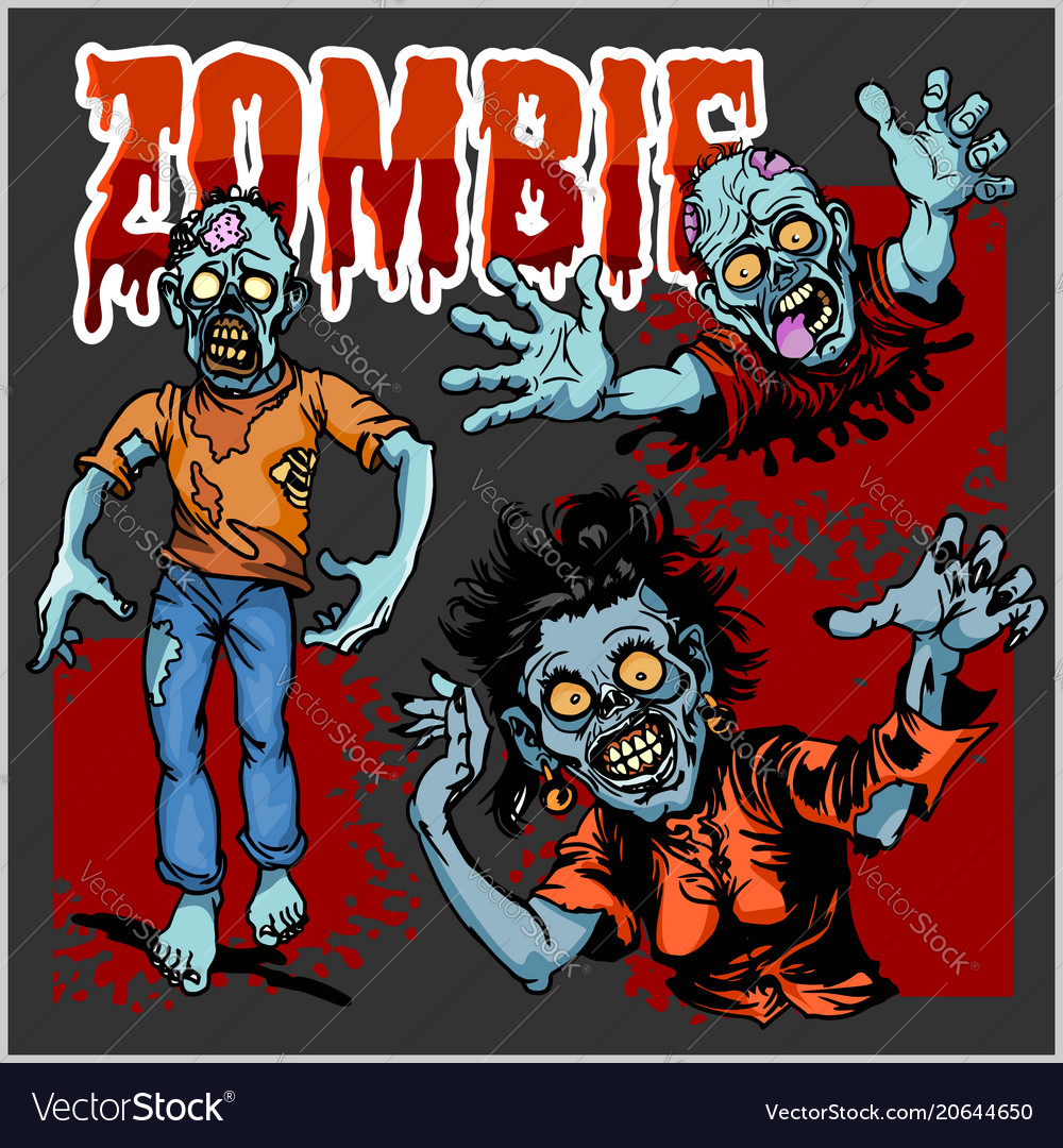 Vintage Horror Comic Book Lettering: Zombie Stock Vector