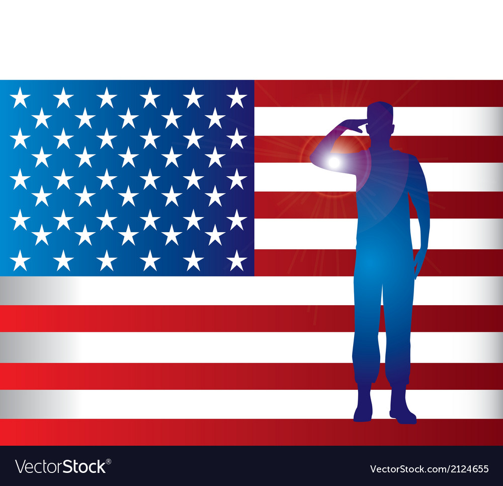 American soldier over flag background