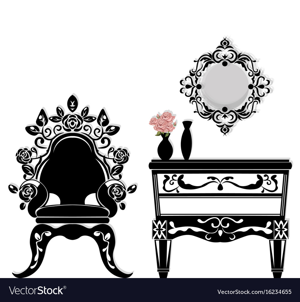 Baroque black furniture rich set handmade