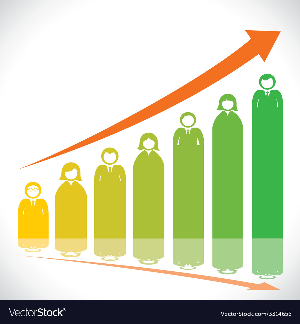 Business people market graph