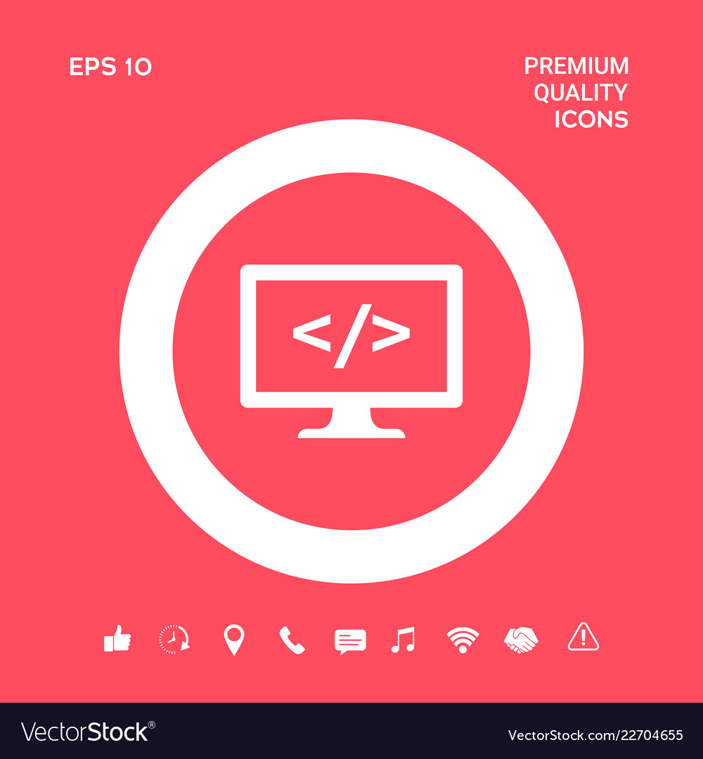 Coding symbol icon graphic elements Royalty Free Vector