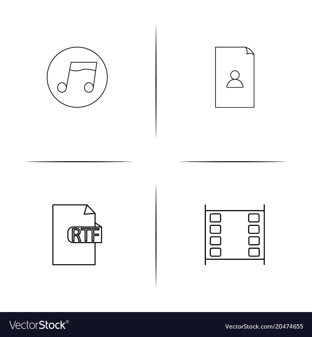 Files and folders sign simple linear icons set