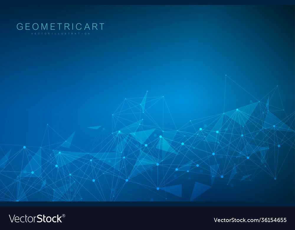 Geometric abstract background with connected line vector image Geometric abstract background with connected line