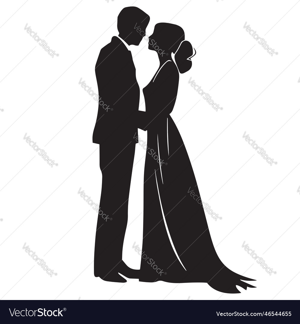 Groom kissing the bride minimal icon Royalty Free Vector