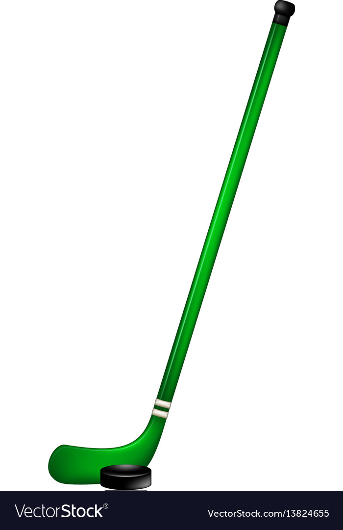 Ice hockey stick and puck Royalty Free Vector Image