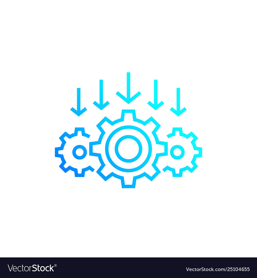 Integration process technology line icon Vector Image