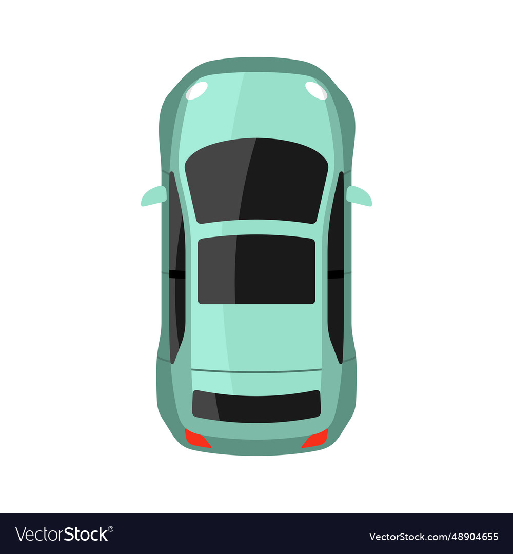 Light blue car top view Royalty Free Vector Image