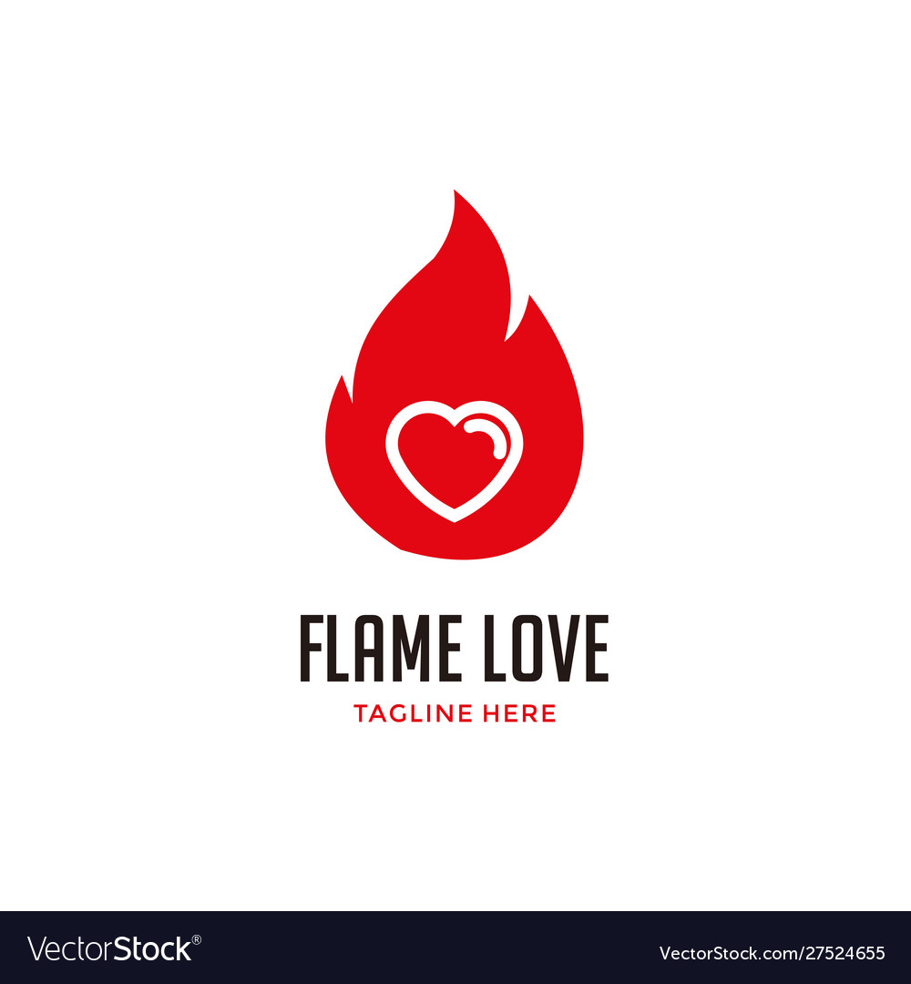 Liebe Feuer Flamme Logo Vorlage Symbol