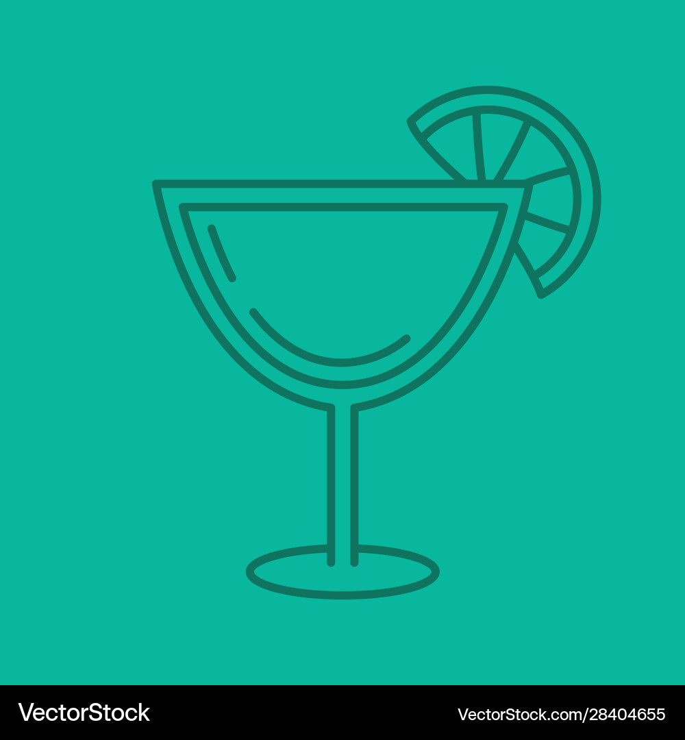 Margarita cocktail color linear icon Royalty Free Vector