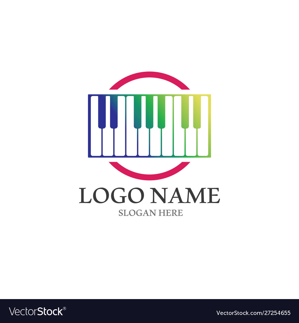 Piano icon template logo